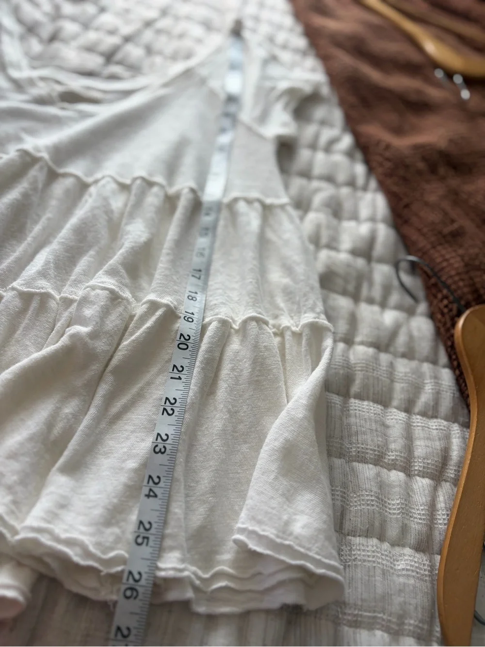 We The Free White V-Neck Tiered Babydoll Top